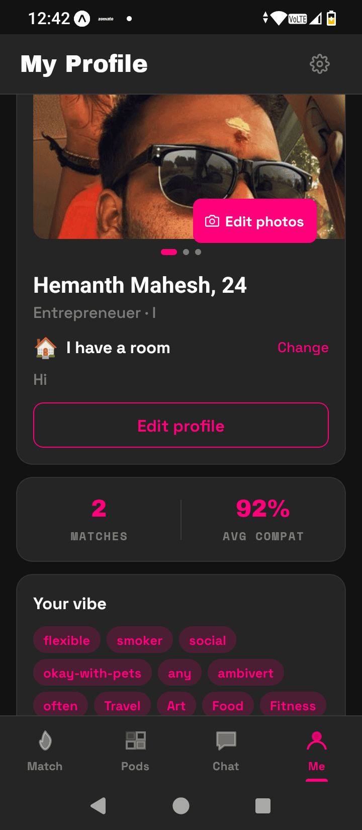 my profile